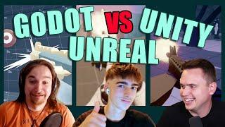 3 Devs Make An FPS - Godot vs Unity vs Unreal || GameDev Battles