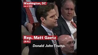 Watch: Matt Gaetz Votes For Donald Trump As Speaker Of The House