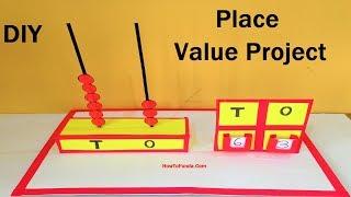place value chart working model making project using cardboard   | DIY | howtofunda