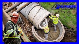 Installing a Manhole - Nicollet County Ravine Stabilization Project