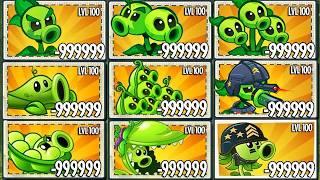 All PEA Plants Level 1 in PVZ 2 vs PVZ 3 - Who Will Win? - Plant vs Plant