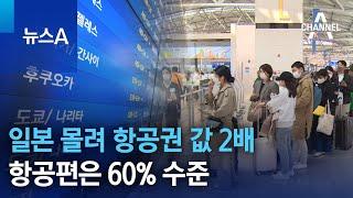 일본 몰려 항공권 값 2배…항공편은 60% 수준 | 뉴스A