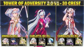 [NEW ToA] Carlotta, Jinhsi, Camellya - Tower of Adversity 2.0 Phase 1 - 30 Crest | Wuthering Waves