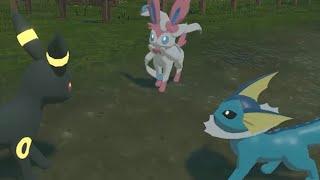 Vaporeon tries to get Umbreons attention