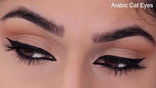 Arabic Cat Eye Makeup Tutorial | Feline Cat Eyeliner | Arabic Cat Eyes | Beauty by Saba