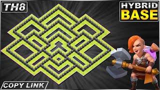 New BEST TH8 Base [Defense] with Copy link | Town Hall 8 Hybrid/FARMING Base Design - Clash of Clans