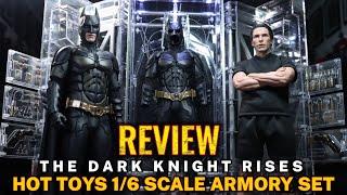 HOT TOYS DARK KNIGHT RISES ARMORY BATMAN AND BRUCE WAYNE REVIEW AND COMPARISON.