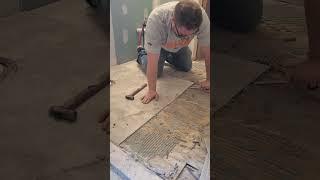 How To Easily Remove Tile Flooring #tiles #diy #bathroom