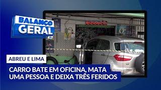 Motorista perde controle e bate carro em oficina matando uma pessoa em Abreu e Lima