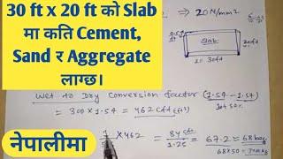 How to calculate cement sand and aggregate quantity of Slab in Nepali |Materials for Slab , Concrete