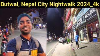 Butwal, nepal City nightwalk 2024 4k nightlife walking tour on road nepal  |