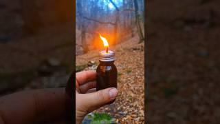 Bottle, oil, wick #bushcraft #survival #nature #forest #camping #طبیعتگردی #جنگل #کمپینگ #بوشکرفت