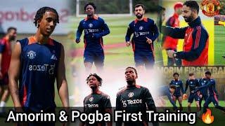 Amorim Lead Training | Paul Pogba set up for new role at Manchester United | Leny Yoro, Shaw, Mainoo