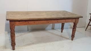 Very Old Rustic Farmhouse Kitchen Table c.1880 - Pinefinders Old Pine Furniture Warehouse