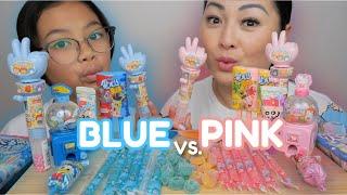 PINK vs BLUE Candies with DIY Japanese Candy | Sissi&Emma