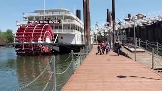 Old Sacramento Waterfront - Paddlewheel Riverboat Delta King Hotel to Giant Steam Engine.