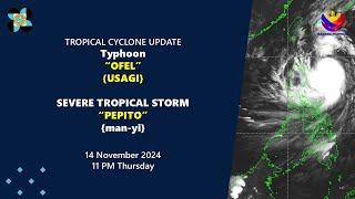 Press Briefing: Typhoon #OfelPH {Usagi} STS PepitoPH {Man-yi} at 11 PM | November 14, 2024  Thursday