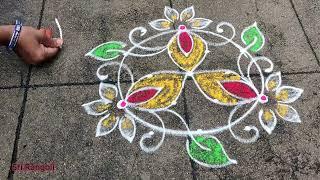 Karthikamasam special rangoli | 5x3 Dots karthika purnima rangoli | Friday rangoli with borders