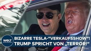 DONALD TRUMP: Bizarre Tesla-"Verkaufsshow" mit Musk im Weißen Haus! Tesla-Aktien rauschen weiter ab