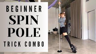 POLEDANCE SPIN COMBO FOR BEGINNERS || Beginner Poledance Trick Tutorial