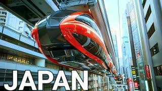  TOKYO JAPAN, FUTURISTIC JAPAN UPSIDE-DOWN TRAIN, RIDING THE WORLD'S LONGEST SKY TRAIN, CHIBA