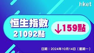 恒指收報21092點，跌159點     成交2770.7億元