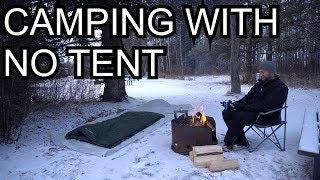 NO TENT! Winter Camping Under The Stars With Cheap Gear