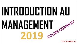 introduction au Management - cours complet 2019 S1