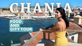 EATING MY WAY THROUGH CHANIA, CRETE!! FOOD AND CITY TOUR | CRETE SERIES P3