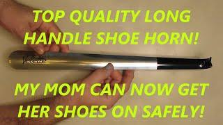 BEST SHOE HORN with Long Handle by Velette Metal 16.5" GREAT FOR ELDERLY REVIEW