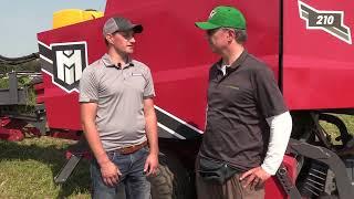 Marcrest 210 small square baler and Bale Baron at Canada's Outdoor Farm Show