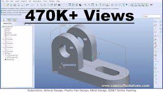 Pro Engineer (Pro E) Wildfire 5.0 Basic Beginner Part Modeling Tutorial