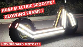 I built a huge electric scooter with an illuminated frame