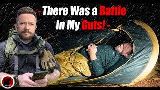 Rain Camping with a 2 Second Tent & Military MRE - Solo Overnight Adventure