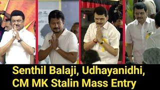 Senthil Balaji, Udhayanidhi Stalin, CM MK Stalin & DMK Minister Mass Entry | DMK Pavala Vizha Manadu