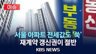 [이슈] 전세값까지 '쑥'…서울 아파트 재계약 절반이 갱신권/2025년 6월 23일(월)/KBS