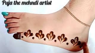 Easy Leg Mehndi design - Gol tikki mehndi design/pairon ki mehandi/leg mehndi design/mehndi design