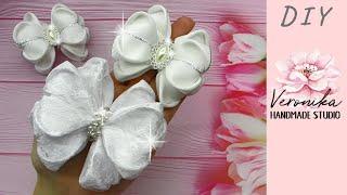 Бантики ПИРОЖЕНКИ из лент 4 см или 5 см  Beautiful Ribbon Bow Tutorial  Laço Luxo de fita n9 e n11