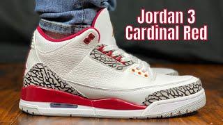 Jordan 3 Cardinal Red on feet review IG: @Connolly_Luca