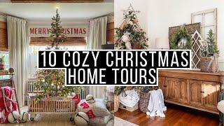 10 Farmhouse Style Christmas Home Tours - Music Only!