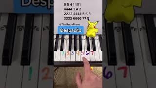 Despacito Piano Easy Tutorial With Numbers #shorts #piano