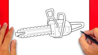 How to draw Chainsaw - Easy Drawing Chainsaw