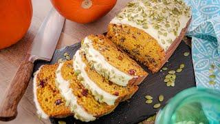 Perfect PUMPKIN BREAD with cream cheese