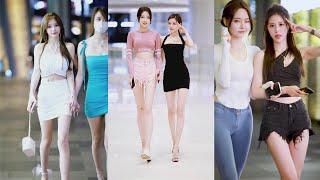 中国美女街拍，时尚穿搭，引领2021流行潮流 Street shots of Chinese beauties, fashionable outfits, leading the trend 2021