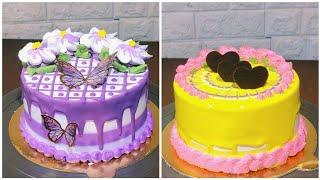 most satisfying cake compilation | pineapple flavour cake | purple miniature cake