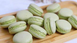 Matcha Macarons with less sugar,  no fail and easy recipe 抹茶马卡龙(减糖版)，多次经验不失败配方