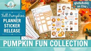 Pumpkin Fun Sticker Release | ohelloRobin Etsy Shop | Decorative & Functional Planner Stickers