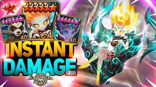 INSTANT DEATH with NEW 2A SHREN+Mo Long+Icares Combo - Summoners War