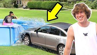 Crazy Guy Crashes Into My Pool!