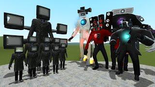 NEW TV MAN VS ALL BOSS MECHA PROJECTOR MAN VS MECHA CAMERA MAN VS MECHA SPEAKER MAN In Garry's Mod!